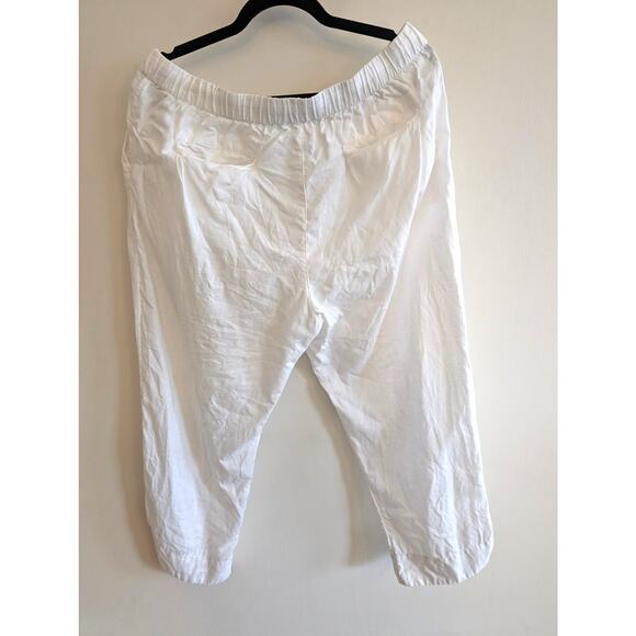 Caslon Women's Tie Waist Tapered Linen Pants Notched Hem White Size XL - Picture 3 of 11